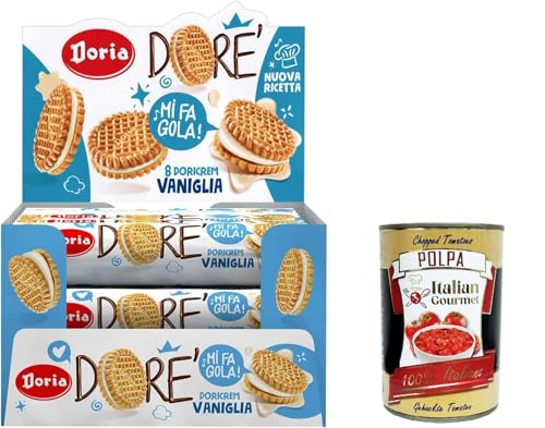 Doria Dore‘ Shortbread-Kekse mit Vanillefüllung – Maxi-Theken-Showbox mit 20 Packungen à 75 g+ Italian Gourmet polpa 400g Doria Dore‘ Shortbread-Kekse mit Vanillefüllung – Maxi-Theken-Showbox mit 20 Packungen à 75 g+ Italian Gourmet polpa 400g von Italian Gourmet E.R.