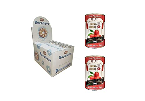 Doria Kekse Bucaneve Butterkeks kekse mit Zucker cookies biscuits snack 16x28g + Italian Gourmet 100% italienische geschälte Tomaten dosen 2x 400g von Italian Gourmet E.R.