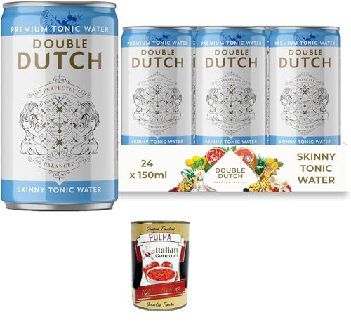 Double Dutch Skinny Tonic WaterPremium Tonic Mixer 24 x 150 ml Dosen | Kalorienarmer, perfekter Mixer für Cocktails,+ Italian Gourmet polpa 400gr Double Dutch Skinny Tonic WaterPremium Tonic Mixer 24 x 150 ml Dosen | Kalorienarmer, perfekter Mixer für Cocktails,+ Italian Gourmet polpa 400gr von Italian Gourmet E.R.