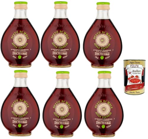 Due Vittorie Aceto di Mele, Apfelessig, Mit einem intensiven und fruchtigen Geschmack, Säure: 5%, 6x 250 ml + Italian Gourmet polpa 400g Due Vittorie Aceto di Mele, Apfelessig, Mit einem intensiven und fruchtigen Geschmack, Säure: 5%, 6x 250 ml + Italian Gourmet polpa 400g von Italian Gourmet E.R.