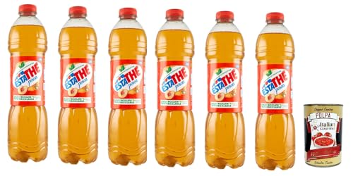 ESTATHE Eistee Pfirsich The' Pesca Einweg PET-Flasche 6x 1,5l Tea The Erfrischungsgetränk, peach iced tea + Italian Gourmet polpa 400g ESTATHE Eistee Pfirsich The' Pesca Einweg PET-Flasche 6x 1,5l Tea The Erfrischungsgetränk, peach iced tea + Italian Gourmet polpa 400g von Italian Gourmet E.R.