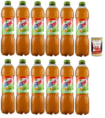ESTATHE Thè Pesca zero 12x 1,5Lt, Eistee The' Pfirsich ohne Zucker PET Einweg, ice tea erfrischend, Ohne Konservierungsstoffe und künstliche Farbstoffe, no sugar tea + Italian Gourmet polpa 400g ESTATHE Thè Pesca zero 12x 1,5Lt, Eistee The' Pfirsich ohne Zucker PET Einweg, ice tea erfrischend, Ohne Konservierungsstoffe und künstliche Farbstoffe, no sugar tea + Italian Gourmet polpa 400g von Italian Gourmet E.R.