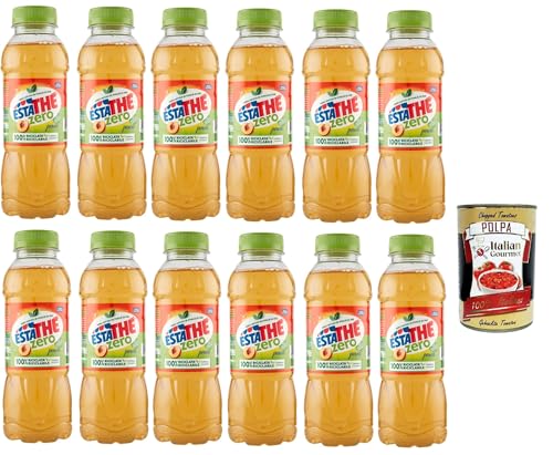 ESTATHE Thè Pesca zero 12x 400ml, Eistee The' Pfirsich ohne Zucker PET Einweg, ice tea erfrischend, Ohne Konservierungsstoffe und künstliche Farbstoffe, no sugar tea + Italian Gourmet polpa 400g ESTATHE Thè Pesca zero 12x 400ml, Eistee The' Pfirsich ohne Zucker PET Einweg, ice tea erfrischend, Ohne Konservierungsstoffe und künstliche Farbstoffe, no sugar tea + Italian Gourmet polpa 400g von Italian Gourmet E.R.