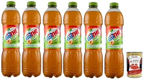 ESTATHE Thè Pesca zero 6x 1,5Lt, Eistee The' Pfirsich ohne Zucker PET Einweg, ice tea erfrischend, Ohne Konservierungsstoffe und künstliche Farbstoffe, no sugar tea + Italian Gourmet polpa 400g ESTATHE Thè Pesca zero 6x 1,5Lt, Eistee The' Pfirsich ohne Zucker PET Einweg, ice tea erfrischend, Ohne Konservierungsstoffe und künstliche Farbstoffe, no sugar tea + Italian Gourmet polpa 400g von Italian Gourmet E.R.