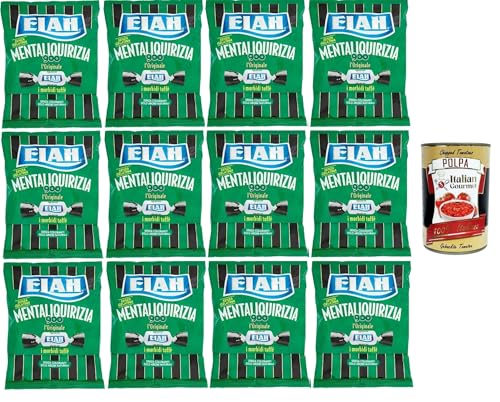 Elah Mentaliqurizia, novecento, caramella Toffee Süßigkeiten, Pyperite Mint und Lakritze, bonbons, lollies 12x 150g + Italian Gourmet polpa 400g Elah Mentaliqurizia, novecento, caramella Toffee Süßigkeiten, Pyperite Mint und Lakritze, bonbons, lollies 12x 150g + Italian Gourmet polpa 400g von Italian Gourmet E.R.