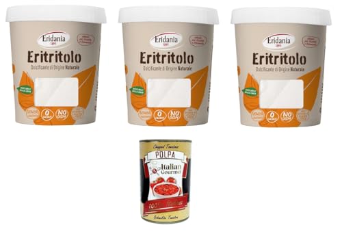 Eridania Eritritolo, Dolcificante di Origine Naturale, Sostituto dello Zucchero, Erythritol, Süßstoff natürlichen Ursprungs, Zuckerersatz, 3x270gr + Italian Gourmet polpa 400g Eridania Eritritolo, Dolcificante di Origine Naturale, Sostituto dello Zucchero, Erythritol, Süßstoff natürlichen Ursprungs, Zuckerersatz, 3x270gr + Italian Gourmet polpa 400g von Italian Gourmet E.R.