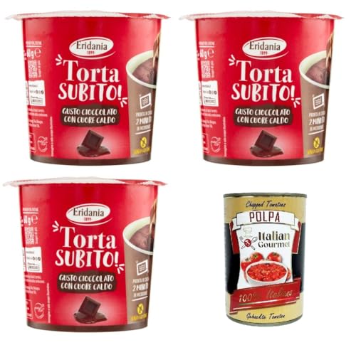 Eridania- Torta Subito! Gusto Cioccolato Schokoladengeschmack mit warmer Herznote 3x 60 g + Italian Gourmet polpa 400gr Eridania- Torta Subito! Gusto Cioccolato Schokoladengeschmack mit warmer Herznote 3x 60 g + Italian Gourmet polpa 400gr von Italian Gourmet E.R.