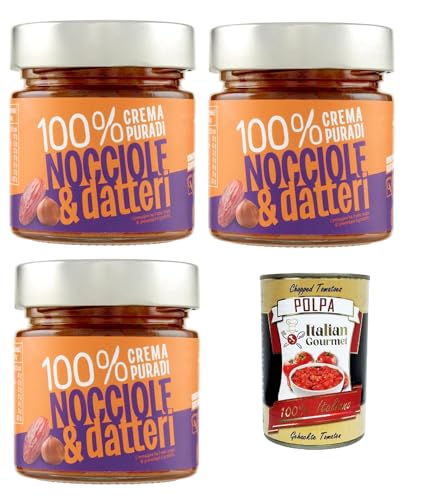 Eurocompany, Crema Spalmabile 100% Crema Pura Di Nocciole & datteri, Brotaufstrich creme 100% Haselnüsse und Daten, Nur zwei Zutat, 3x 175g + Italian Gourmet polpa 400g Eurocompany, Crema Spalmabile 100% Crema Pura Di Nocciole & datteri, Brotaufstrich creme 100% Haselnüsse und Daten, Nur zwei Zutat, 3x 175g + Italian Gourmet polpa 400g von Italian Gourmet E.R.