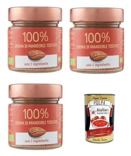 Eurocompany, Crema Spalmabile 100% Di Mandorle tostate, Brotaufstrich creme 100% Geröstete Mandeln, Nur eine Zutat, 3x 175g + Italian Gourmet polpa 400g Eurocompany, Crema Spalmabile 100% Di Mandorle tostate, Brotaufstrich creme 100% Geröstete Mandeln, Nur eine Zutat, 3x 175g + Italian Gourmet polpa 400g von Italian Gourmet E.R.