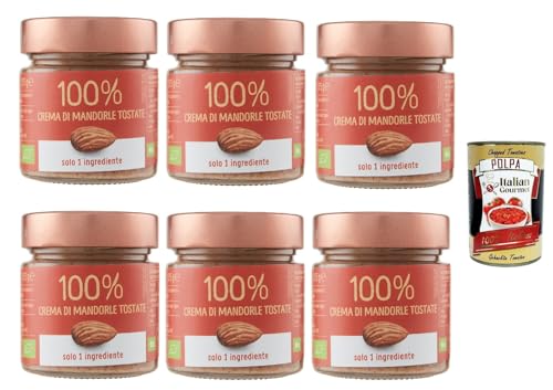 Eurocompany, Crema Spalmabile 100% Di Mandorle tostate, Brotaufstrich creme 100% Geröstete Mandeln, Nur eine Zutat, 6x 175g + Italian Gourmet polpa 400g Eurocompany, Crema Spalmabile 100% Di Mandorle tostate, Brotaufstrich creme 100% Geröstete Mandeln, Nur eine Zutat, 6x 175g + Italian Gourmet polpa 400g von Italian Gourmet E.R.