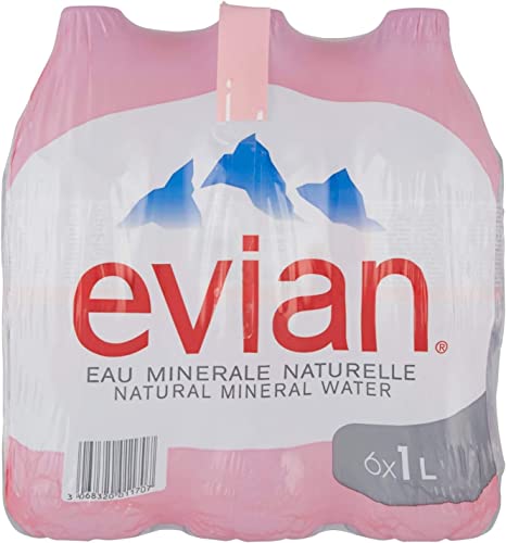 Evian Natürliches Mineralwasser PET - 6 x 1 L + Italian Gourmet Polpa 400g von Italian Gourmet E.R.