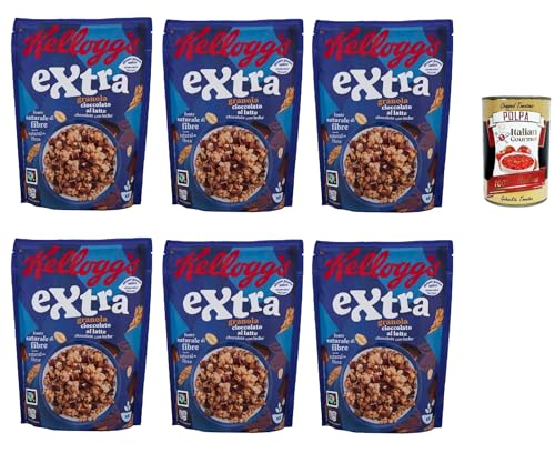 Extra Cioccolato al Latte, Knusprige Haferflocken 100% Vollkorn mit Milchschokolade, 6x 375 g + Italian Gourmet polpa 400g Extra Cioccolato al Latte, Knusprige Haferflocken 100% Vollkorn mit Milchschokolade, 6x 375 g + Italian Gourmet polpa 400g von Italian Gourmet E.R.