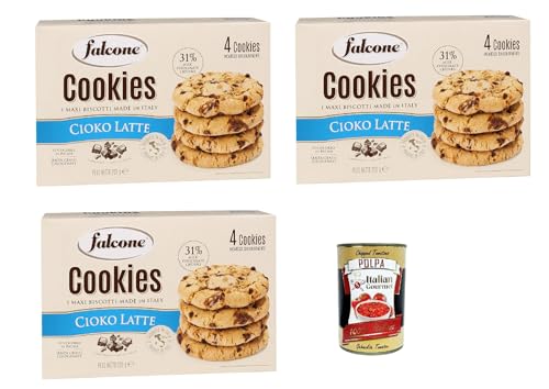 FALCONE Cookies Cioko Latte, Kekse mit Milchschokoladenstückchen 3x 200g + Italian Gourmet polpa 400g FALCONE Cookies Cioko Latte, Kekse mit Milchschokoladenstückchen 3x 200g + Italian Gourmet polpa 400g von Italian Gourmet E.R.