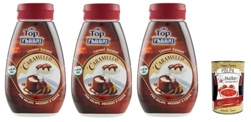 Fabbri Topping Caramello süße Karamellsauce für Eis, Desserts und Kaffee 3x 225g Gluten-frei gebrauchsfertige Sauce dessertsaucen + Italian Gourmet polpa 400g Fabbri Topping Caramello süße Karamellsauce für Eis, Desserts und Kaffee 3x 225g Gluten-frei gebrauchsfertige Sauce dessertsaucen + Italian Gourmet polpa 400g von Italian Gourmet E.R.