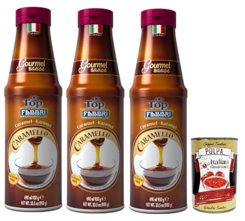 Fabbri Topping Caramello süße Karamellsauce für Eis, Desserts und Kaffee 3x 950g Gluten-frei gebrauchsfertige Sauce dessertsaucen + Italian Gourmet polpa 400g Fabbri Topping Caramello süße Karamellsauce für Eis, Desserts und Kaffee 3x 950g Gluten-frei gebrauchsfertige Sauce dessertsaucen + Italian Gourmet polpa 400g von Italian Gourmet E.R.