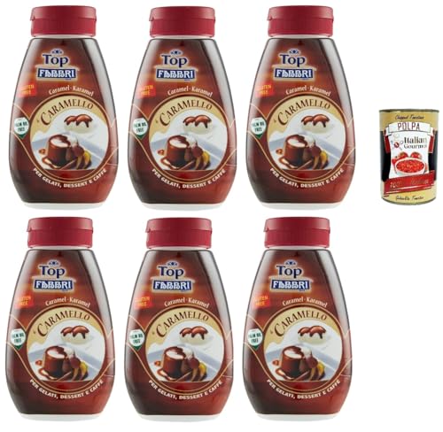 Fabbri Topping Caramello süße Karamellsauce für Eis, Desserts und Kaffee 6x 225g Gluten-frei gebrauchsfertige Sauce dessertsaucen + Italian Gourmet polpa 400g Fabbri Topping Caramello süße Karamellsauce für Eis, Desserts und Kaffee 6x 225g Gluten-frei gebrauchsfertige Sauce dessertsaucen + Italian Gourmet polpa 400g von Italian Gourmet E.R.
