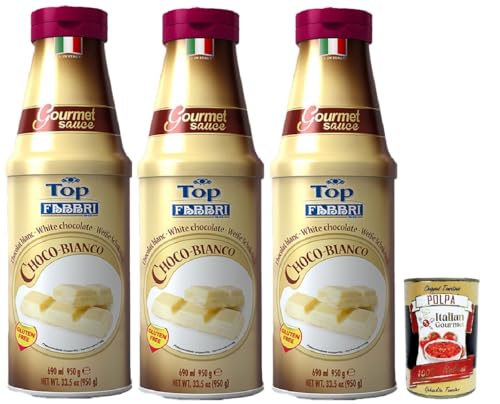 Fabbri Topping sauce Cioccolato Bianco, Weiße Schokolade für Eis, Desserts und Kaffee 3x 950g Gluten-frei gebrauchsfertige Sauce + Italian Gourmet polpa 400g Fabbri Topping sauce Cioccolato Bianco, Weiße Schokolade für Eis, Desserts und Kaffee 3x 950g Gluten-frei gebrauchsfertige Sauce + Italian Gourmet polpa 400g von Italian Gourmet E.R.