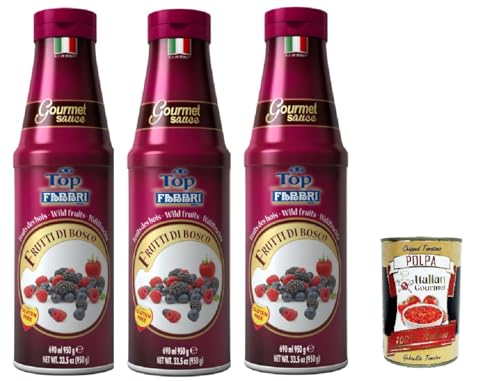 Fabbri Topping sauce Frutti di bosco, Beeren für Eis, Desserts und Kaffee 3x 950g Gluten-frei gebrauchsfertige Sauce + Italian Gourmet polpa 400g Fabbri Topping sauce Frutti di bosco, Beeren für Eis, Desserts und Kaffee 3x 950g Gluten-frei gebrauchsfertige Sauce + Italian Gourmet polpa 400g von Italian Gourmet E.R.