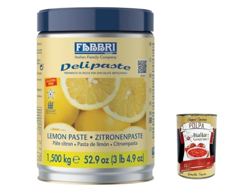 Fabbri Zitronenpaste limone, Produkt in Pasta basiert auf Zitronensaft zu Geschmackscreme und Cremes und erstellen Sie originelle Desserts. 1.5 Kg + Italian Gourmet polpa 400g Fabbri Zitronenpaste limone, Produkt in Pasta basiert auf Zitronensaft zu Geschmackscreme und Cremes und erstellen Sie originelle Desserts. 1.5 Kg + Italian Gourmet polpa 400g von Italian Gourmet E.R.