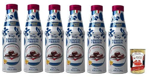 Fabbri top amarena, Gourmet Sauce Topping Amarena Schwarze Kirsche Süß-saure Kirschsauce zum Garnieren und Überziehen von Eis und Desserts 6x 950g + Italian Gourmet polpa 400g Fabbri top amarena, Gourmet Sauce Topping Amarena Schwarze Kirsche Süß-saure Kirschsauce zum Garnieren und Überziehen von Eis und Desserts 6x 950g + Italian Gourmet polpa 400g von Italian Gourmet E.R.