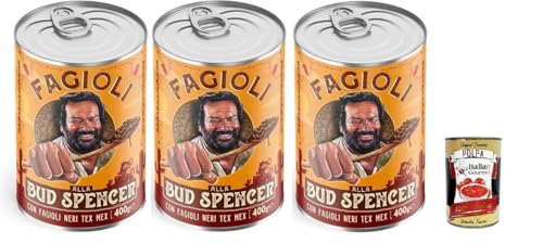 Fagioli alla Bud Spencer Tex Mex, Bud Power- Bud-Spencer-Tex Mex Bohnen fertig zum Probieren 3x 400gr + Italian Gourmet polpa 400g von Italian Gourmet E.R.