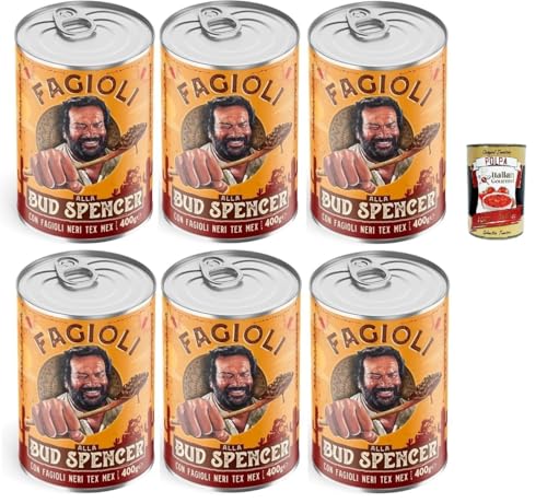 Fagioli alla Bud Spencer Tex Mex, Bud Power- Bud-Spencer-Tex Mex Bohnen fertig zum Probieren 6x 400gr + Italian Gourmet polpa 400g von Italian Gourmet E.R.