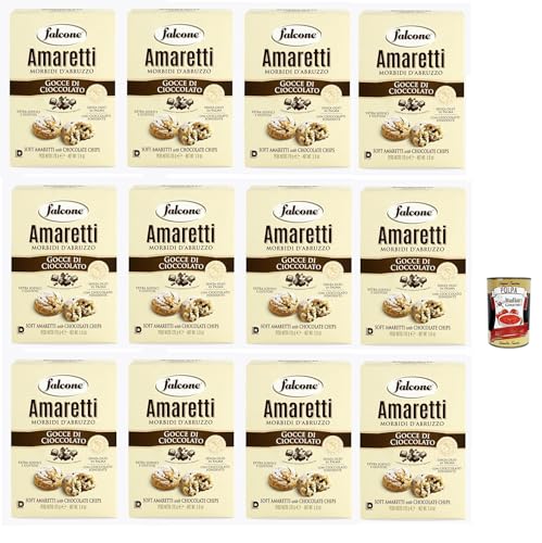 Falcone Amaretti Morbidi d´Abruzzo al cioccolato 'Amaretti Schokolade', Traditionelle italienische Kekse, 12x 170 g + Italian Gourmet polpa 400g Falcone Amaretti Morbidi d´Abruzzo al cioccolato 'Amaretti Schokolade', Traditionelle italienische Kekse, 12x 170 g + Italian Gourmet polpa 400g von Italian Gourmet E.R.