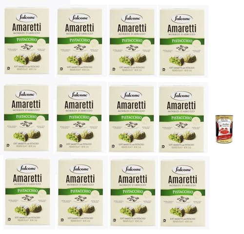 Falcone Amaretti Morbidi d´Abruzzo al pistacchio 'Amaretti Pistachio', Traditionelle italienische Kekse, 12x 170 g + Italian Gourmet polpa 400g Falcone Amaretti Morbidi d´Abruzzo al pistacchio 'Amaretti Pistachio', Traditionelle italienische Kekse, 12x 170 g + Italian Gourmet polpa 400g von Italian Gourmet E.R.
