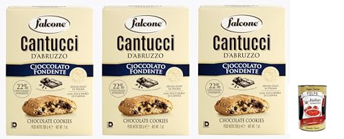 Falcone Cantucci al Cioccolato, Mandelgebäck mit Schokoladenstückchen, Kekse mit Schokolade aus Italien, insgesamt Gebäckstücke, 3x 200g + Italian Gourmet polpa 400g Falcone Cantucci al Cioccolato, Mandelgebäck mit Schokoladenstückchen, Kekse mit Schokolade aus Italien, insgesamt Gebäckstücke, 3x 200g + Italian Gourmet polpa 400g von Italian Gourmet E.R.
