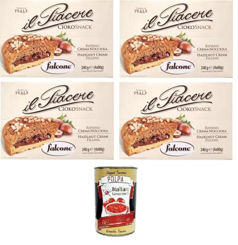 Falcone Il Piacere Ciokosnack Tortine ripiene di Crema alla Nocciola Die Genusstörtchen gefüllt mit Haselnusscreme 4x 240gr + Italian Gourmet Polpa di Pomodoro 400g Dose Falcone Il Piacere Ciokosnack Tortine ripiene di Crema alla Nocciola Die Genusstörtchen gefüllt mit Haselnusscreme 4x 240gr + Italian Gourmet Polpa di Pomodoro 400g Dose von Italian Gourmet E.R.