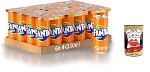 Fanta Original Taste - 24x 330ml Dosen mit italienischem Orangensaft, ohne Konservierungsmittel, 100% recycelbare, erfrischender Geschmack, funkelnde Erfrischungsgetränk + Italian Gourmet polpa 400g Fanta Original Taste - 24x 330ml Dosen mit italienischem Orangensaft, ohne Konservierungsmittel, 100% recycelbare, erfrischender Geschmack, funkelnde Erfrischungsgetränk + Italian Gourmet polpa 400g von Italian Gourmet E.R.