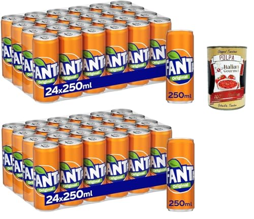 Fanta Original Taste - 48x 250 ml Dosen mit italienischem Orangensaft, ohne Konservierungsmittel, 100% recycelbare, erfrischender Geschmack, funkelnde Erfrischungsgetränk + Italian Gourmet polpa 400g Fanta Original Taste - 48x 250 ml Dosen mit italienischem Orangensaft, ohne Konservierungsmittel, 100% recycelbare, erfrischender Geschmack, funkelnde Erfrischungsgetränk + Italian Gourmet polpa 400g von Italian Gourmet E.R.