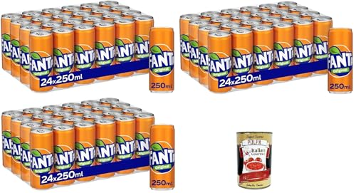 Fanta Original Taste - 72x 250 ml Dosen mit italienischem Orangensaft, ohne Konservierungsmittel, 100% recycelbare, erfrischender Geschmack, funkelnde Erfrischungsgetränk + Italian Gourmet polpa 400g Fanta Original Taste - 72x 250 ml Dosen mit italienischem Orangensaft, ohne Konservierungsmittel, 100% recycelbare, erfrischender Geschmack, funkelnde Erfrischungsgetränk + Italian Gourmet polpa 400g von Italian Gourmet E.R.