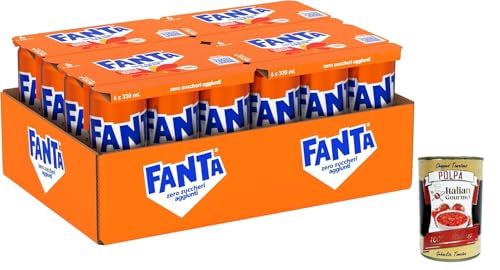 Fanta Zero Zuccheri Gusto Arancia, mit italienischem Orangensaft, ohne Zuckerzusatz und Konservierungsstoffe, Dose, erfrischender Geschmack, 24 x 330 ml + Italian Gourmet polpa 400g Fanta Zero Zuccheri Gusto Arancia, mit italienischem Orangensaft, ohne Zuckerzusatz und Konservierungsstoffe, Dose, erfrischender Geschmack, 24 x 330 ml + Italian Gourmet polpa 400g von Italian Gourmet E.R.