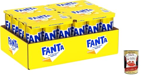 Fanta Zero Zuccheri Gusto Limone, mit Syrakus-Zitronensaft, ohne Zuckerzusatz und Konservierungsstoffe, 100 % recycelbare Dose, erfrischender Geschmack – 24 x 330 ml + Italian Gourmet polpa 400g Fanta Zero Zuccheri Gusto Limone, mit Syrakus-Zitronensaft, ohne Zuckerzusatz und Konservierungsstoffe, 100 % recycelbare Dose, erfrischender Geschmack – 24 x 330 ml + Italian Gourmet polpa 400g von Italian Gourmet E.R.
