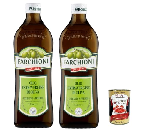 Farchioni Extra vergine di oliva Classico, Extra Natives nativ Olive Olivenöl 2x 1Lt, olio vergine oliva 1lt + Italian Gourmet polpa 400g Farchioni Extra vergine di oliva Classico, Extra Natives nativ Olive Olivenöl 2x 1Lt, olio vergine oliva 1lt + Italian Gourmet polpa 400g von Italian Gourmet E.R.