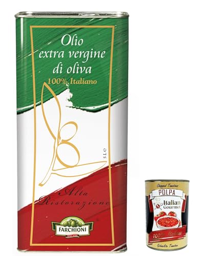 Farchioni Olio Extra Vergine di Oliva Alta Ristorazione Natives Olivenöl extra 5Lt überlegene Kategorie kalte Extraktion Speiseöl + Italian Gourmet polpa 400g Farchioni Olio Extra Vergine di Oliva Alta Ristorazione Natives Olivenöl extra 5Lt überlegene Kategorie kalte Extraktion Speiseöl + Italian Gourmet polpa 400g von Italian Gourmet E.R.