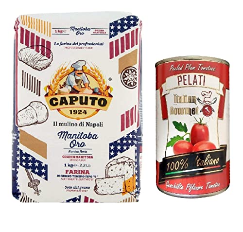 Farina Molino Caputo Manitoba oro Pizza Napoli 1kg + Italian Gourmet Pomodori 100% italienisch Pelati Ganze Geschälte Pflaume Tomaten sauce dose 400g Farina Molino Caputo Manitoba oro Pizza Napoli 1kg + Italian Gourmet Pomodori 100% italienisch Pelati Ganze Geschälte Pflaume Tomaten sauce dose 400g von Italian Gourmet E.R.