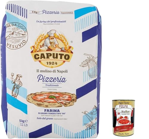 Farina Molino Caputo Pizzeria per Pizza Napoli Pizzamehl Pizza Mehl 5kg + Italian Gourmet Polpa 400g von Italian Gourmet E.R.