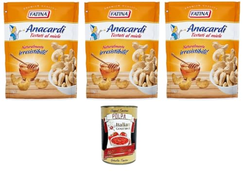 Fatina- Anacardi Tostati al Miele In Honig geröstete Cashewnüsse 3x 130gr + Italian Gourmet polpa 400g von Italian Gourmet E.R.