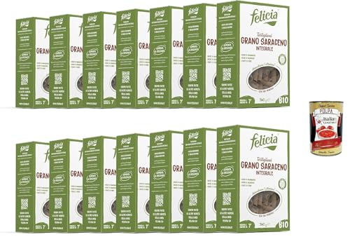 Felicia, Pasta Tortiglioni di Grano Saraceno Integrale, Vollkornnudel, reiche Quelle für Ballaststoffe und Mineralsalze, Magnesium und Mangan, Veganer, 14x 340 g + Italian Gourmet polpa 400g Felicia, Pasta Tortiglioni di Grano Saraceno Integrale, Vollkornnudel, reiche Quelle für Ballaststoffe und Mineralsalze, Magnesium und Mangan, Veganer, 14x 340 g + Italian Gourmet polpa 400g von Italian Gourmet E.R.