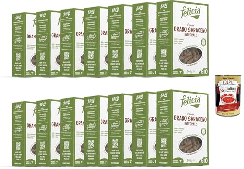 Felicia, Penne Rigate di Grano Saraceno, Pasta, ganzer Buchweizen, reich an Magnesium, reich an Mangan, Faser, Gluten -frei, vegan, entschlossener Geschmack,14x 340g + Italian Gourmet polpa 400g Felicia, Penne Rigate di Grano Saraceno, Pasta, ganzer Buchweizen, reich an Magnesium, reich an Mangan, Faser, Gluten -frei, vegan, entschlossener Geschmack,14x 340g + Italian Gourmet polpa 400g von Italian Gourmet E.R.