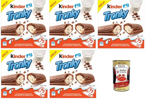 Ferrero Kinder Tronky Kakaowaffel, cremige Milchfüllung mit Keksstücken, 5x 90 g+Italian Gourmet polpa 400g Ferrero Kinder Tronky Kakaowaffel, cremige Milchfüllung mit Keksstücken, 5x 90 g+Italian Gourmet polpa 400g von Italian Gourmet E.R.