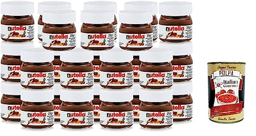 Ferrero Nutella Chocolate Auftrich Small – Glass – Set of 26 A 25 g Bread Spread, Nut Nougat Cream + Italian Gourmet polpa 400g Ferrero Nutella Chocolate Auftrich Small – Glass – Set of 26 A 25 g Bread Spread, Nut Nougat Cream + Italian Gourmet polpa 400g von Italian Gourmet E.R.