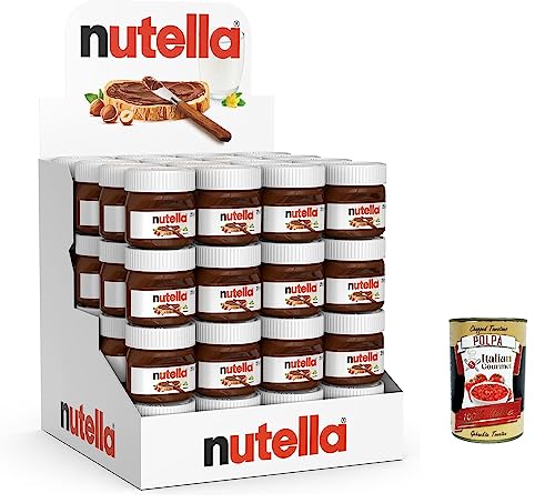 Ferrero Nutella Chocolate Auftrich Small – Glass – Set of 64 A 25 g Bread Spread, Nut Nougat Cream + Italian Gourmet polpa 400g von Italian Gourmet E.R.