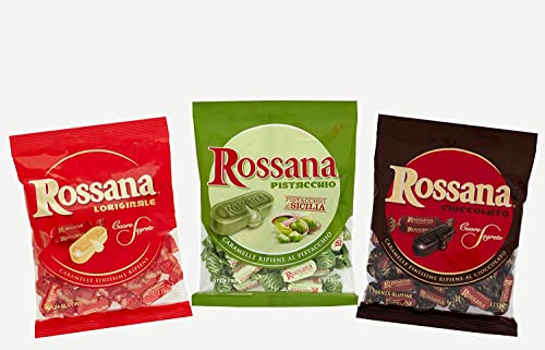 Fida, Rossana Tris Limited Edition mit klassischer Füllung, Pistazie und Schokolade [3 Packungen] von Italian Gourmet E.R.