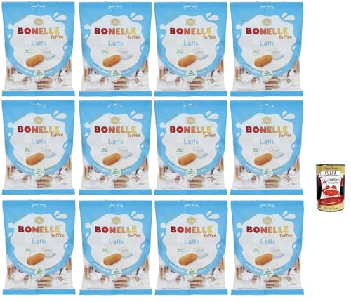 Fida Bonelle Toffee Latte Caramella Morbida, Toffee Soft Candy, 12x 150 g + Italian Gourmet polpa 400g Fida Bonelle Toffee Latte Caramella Morbida, Toffee Soft Candy, 12x 150 g + Italian Gourmet polpa 400g von Italian Gourmet E.R.