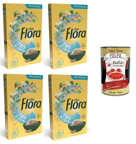 Flora Riso Tre Cereali Riso,Orzo,Farro Drei Getreidereis, Gerste, Dinkel 4x800gr + Italian Gourmet polpa 400g Flora Riso Tre Cereali Riso,Orzo,Farro Drei Getreidereis, Gerste, Dinkel 4x800gr + Italian Gourmet polpa 400g von Italian Gourmet E.R.