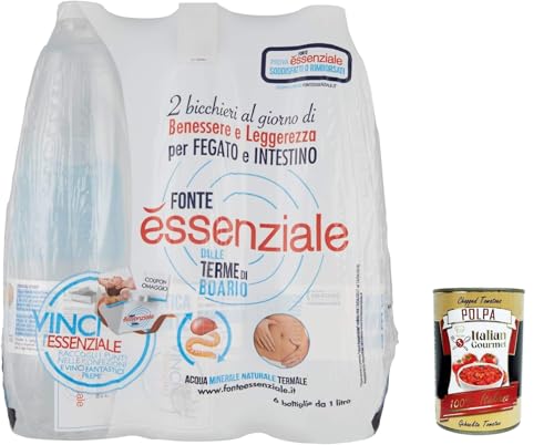 Fonte Essenziale Acqua Minerale Naturale Natürliches Mineralwasser Einweg PET 6x1Lt+Italian Gourmet pelati 400gr Fonte Essenziale Acqua Minerale Naturale Natürliches Mineralwasser Einweg PET 6x1Lt+Italian Gourmet pelati 400gr von Italian Gourmet E.R.