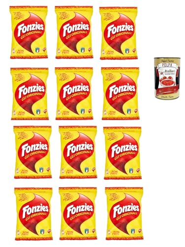 Fonzies Original knusprige Mais-Snack mit Käse-Geschmack 12er Pack (12x100g Packung) + Italian Gourmet polpa 400g von Italian Gourmet E.R.